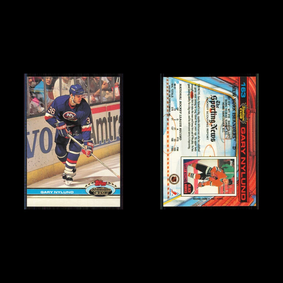 Gary Nylund #163 1991 Topps Stadium Club New York Islanders Hockey Card NHL NM - Image 3 of 3