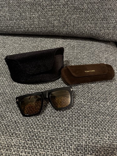 Tom Ford FT6068-B Eyeglasses Shiny Black 53-20-145 Amber Clip On - Picture 2 of 8