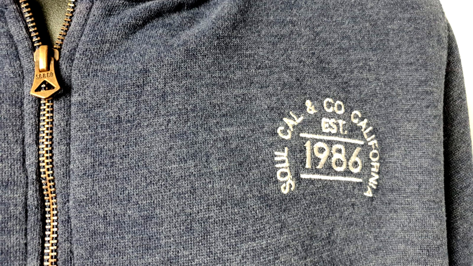 Soulcal & Co Sinatureg Zip Hoodie Indigo Marl Size M RRP £25 CR063 FF 03 image 5