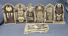 Halloween TombstoneGraveyard Headstone Yard Signs w/ Stakes Outdoor 2 - 6 packs