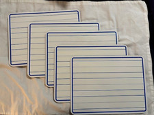 Lot of 5 Lined White Boards for Students 9X12 - Lined Dry Erase Boards