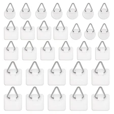 30Pcs Plate Hangers for the Wall, Invisible Adhesive Plate Hanger