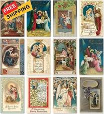 AnyDesign 48 Pack Christmas Greeting Cards Vintage 4 x 6 inches, Multicolor 