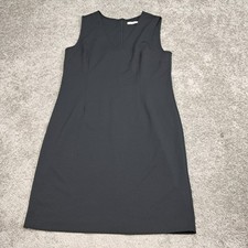 London Times Womens Black V-Neck Sleeveless Sheath Dress LBD Size 10