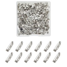 100 Pcs Locking Pins Backs Safety Clasp Brooch, Silver Brooch 20mm,