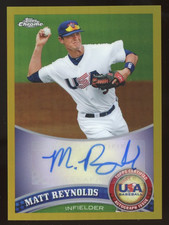 2011 Topps Chrome USA Baseball Autographs Gold Refractor #18 Matt Reynolds 44/50