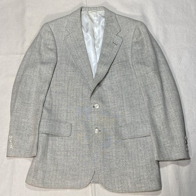 Alexander Julian Sport Coat Tweed Silk Wool Blend Fleck 38 Blazer Vintage