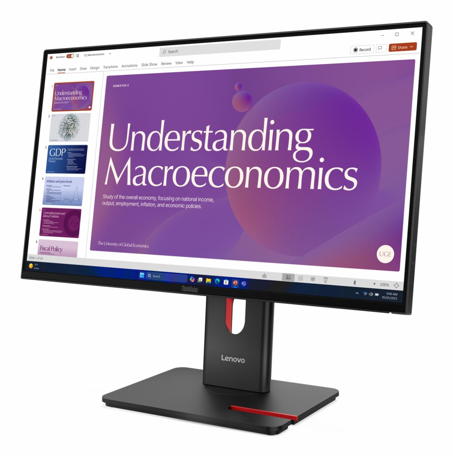 Monitor PC 23.8" Full HD IPS Risposta 6 ms Nero ThinkVision T24D-40 LENOVO foto 3