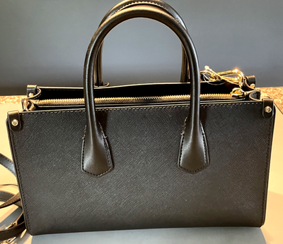 MICHAEL KORS MAPLE SMALL EW SATCHEL CROSSBODY LEATHER BAG BLACK