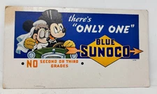 Vintage Blue Sunoco Disney Mickey And Minnie Mouse Bride And Groom Blotter