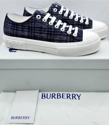 Burberry Jack Taupe Jack Check Denim Low-Top Sneakers US 11/EU 44