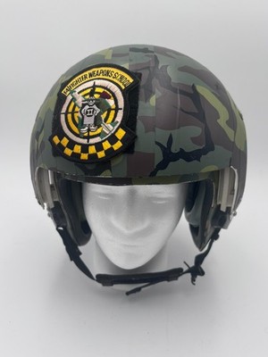 USAF HGU-26/P Dual Visor Flight Helmet Woodland Camo Taped - Size