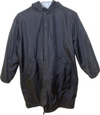 The Swimguy Mens Parka Beach Cities Hooded Sz Small Black Made In USA