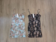 Lot Of 2 Urban Outfitters Slip Dress Sz XS Satin floral NWT