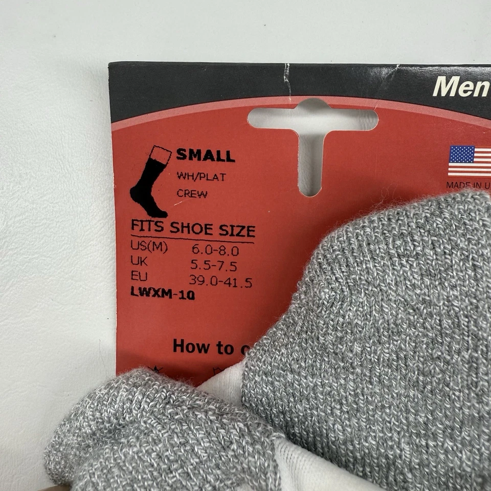 Thorlo Thin Cushion Walking With CoolMax Crew Socks Mens Sz S 6-8 White NEW - Image 4 of 4