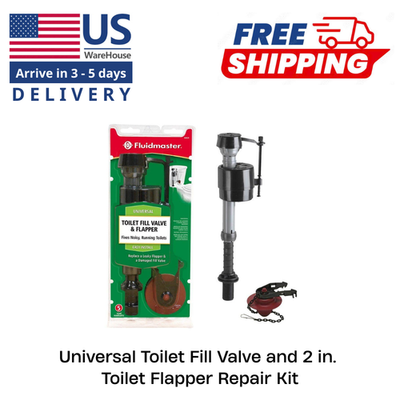 #ad #ad Fluidmaster Universal Toilet Fill Valve amp; 2 in. Flapper Repair Kit Easy Install $14.49