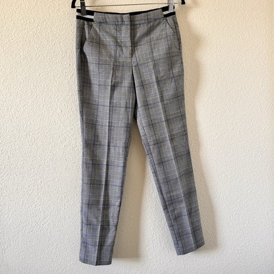 MOHITO Houndstooth Plaid Trousers Women s 34 Gray Office Preppy Dressy Office 