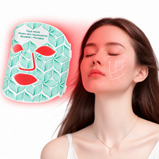 LED Light Therapy Face Mask 8 Colors Red Infrared 60 Beads Rechargeable Portable