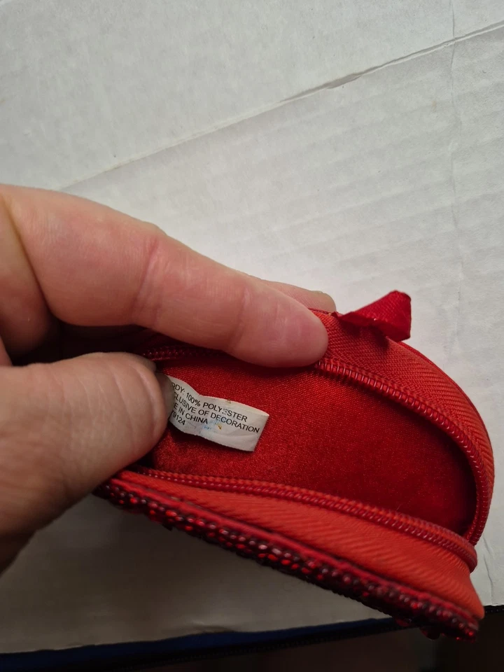 Красный бисером и блестками монета сумочки - красный шляпа - мини монета сумочки - Изображение 4 из 4