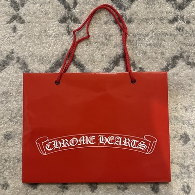 RARE AUTHENTIC CHROME HEARTS RED SHOPPING BAG JAPAN EXCLUSIVE Small 9x12x4