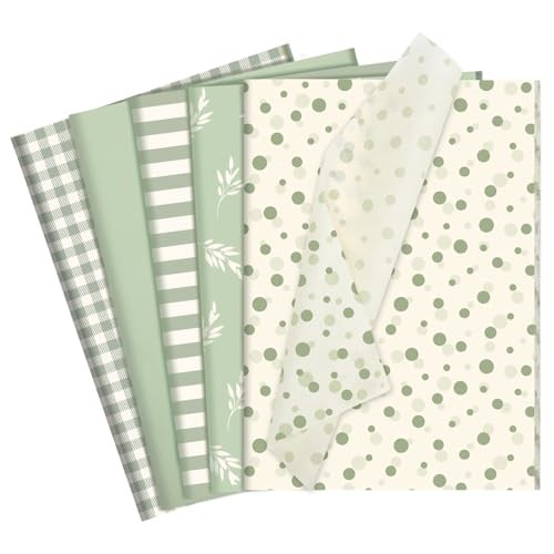 woric 60 Sheets Green Tissue Paper for Gift Bags, 14 *  Assorted colors 