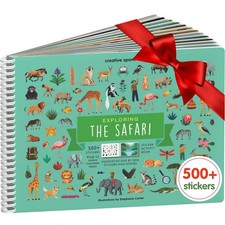 Safari Animal Sticker Book Kids 500 Stickers 12 Scenes 12 Coloring Pages Craft