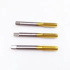 KLOT 10pcs TiN Coated HSS Right Hand Thread Machine Tap M2-M27 Straight Flute