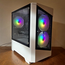 RTX 3050 Gaming PC i7 16GB RAM 1TB Storage Windows 11 Pro WiFi White RGB Desktop