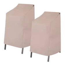 27 In. L X 27 In. W X 49 In. H, Beige Chalet Stackable/High Back Patio Chair Cov
