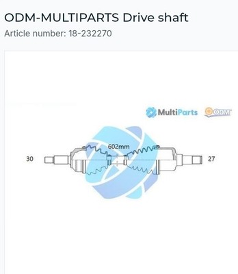 Drive Shaft fits VAUXHALL ASTRA J 2.0D Front Right 09 to 15 A20DTH Driveshaft