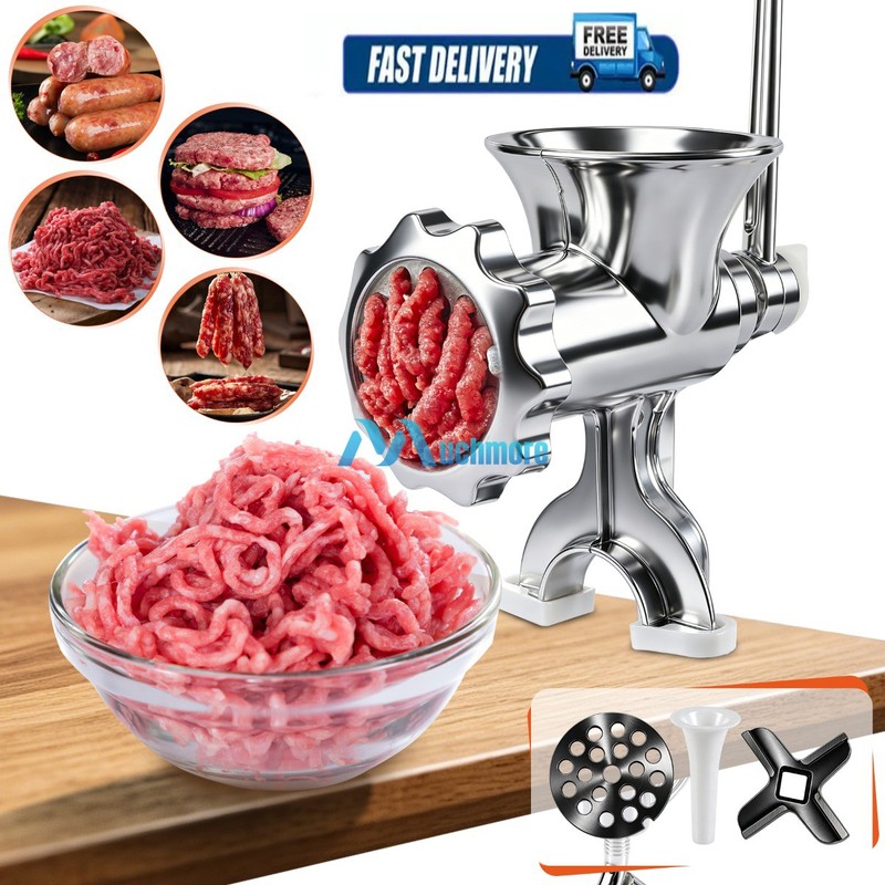 Hand Operated Kitchen Meat Grinder Beef Noodle Mincer Sausages Filler Machine US