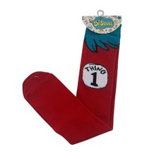 NWT Dr. Seuss Kids' Shoe Size 1-5 Thing 1 Thing 2 Socks Knee High Red