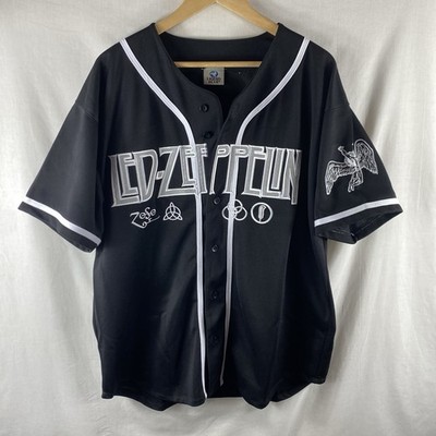 Led Zeppelin Herren Baseball Trikot L Large Liquid Blue Authentic Schwarz Weiß