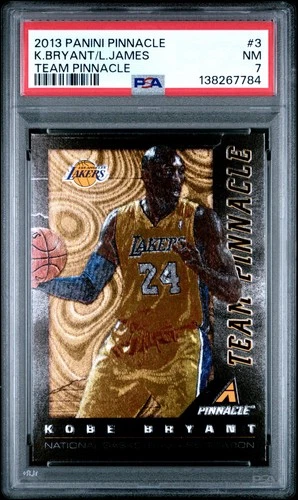 2013 PANINI PINNACLE TEAM PINNACLE #3 KOBE BRYANT/LEBRON JAMES  PSA 7
