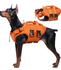 Kuoser Dog Life Jacket High Flotation, Reflective Dog Life Vest XL ORANGE