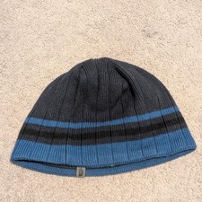 The North Face Beanie Knit Cap Hat One Size Blue Stripe Winter Ski Sports
