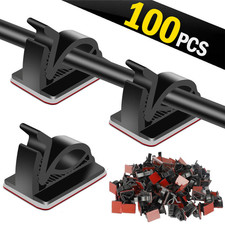 100Pcs Cable Clips Self-Adhesive Cord Wire Holder Management Organizer Clamp