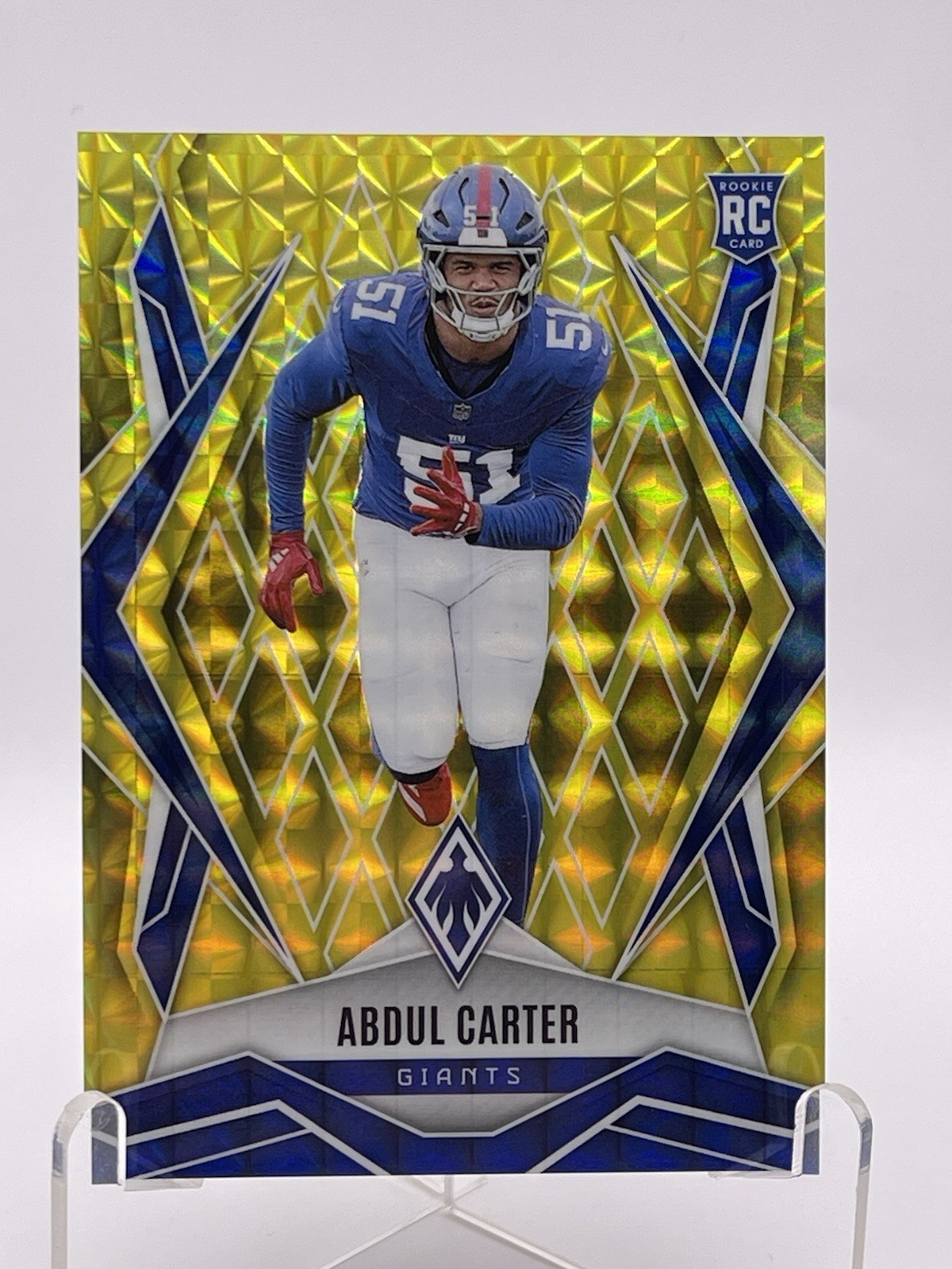 /185  Panini Phoenix 2025 Abdul Carter #177 Yellow Pyramids Rc Giants