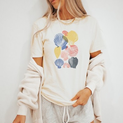 Abstract Organic Shapes Graphic Tee Modern Block Print Style Design