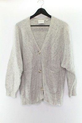 Penn & Ink N.Y Damen Cardigan Gr. L Oberteil Strickjacke Grau Wolle #EW-20