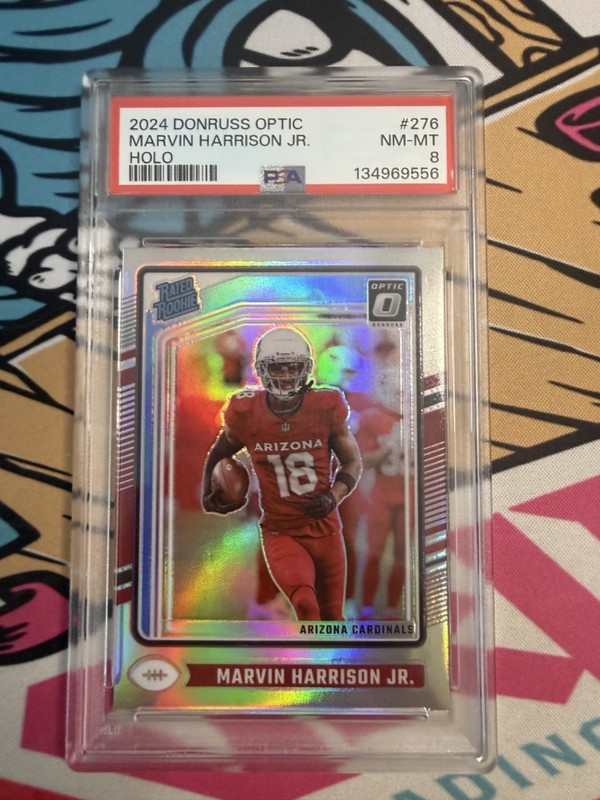 2024 PANINI DONRUSS OPTIC HOLO #276 MARVIN HARRISON JR. ROOKIE RC PSA 8