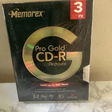 Memorex Pro Gold CD-R Archival 3 PK 24k Gold Layer Brand New 52x 700 80 Min NEW