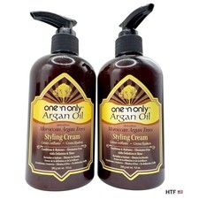 2 One N Only Argan Oil Styling Cream Bottle with Pump 10 oz Moroccan Argan Trees