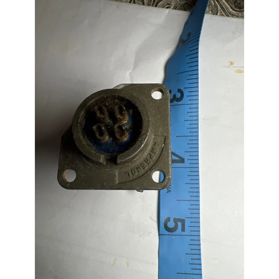 Vintage Amphenol 4-Pin Military Spec Connector MS3057 Aviation Industrial Plug - Image 2 of 3