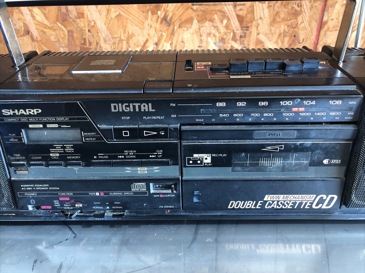 🔥🔥🔥Sharp WQ-CD30 Twin Mechanism Double cassette cd player boom