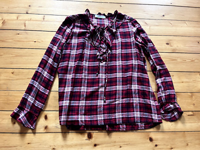 Bluse Viscose Karo kariert in rot/creme/schwarz von promod - Größe 38