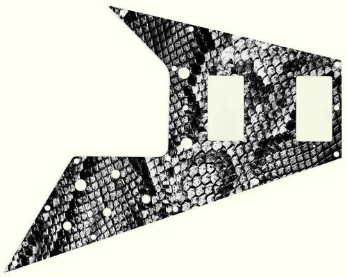 Gibson Flying V Pickguard for '67 Re-Issue Guitar Custom Graphical Snake Skin BW