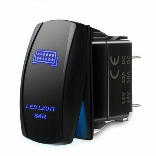 Interruptor basculante láser barra de luz LED azul luz LED ENCENDIDO-APAGADO 20A 12V 5 pines para SUV ATV - Imagen 3 de 11