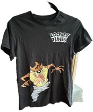 VTG Looney Tunes Tazmanian Devil Black T-Shirt S Marvin Martian Bugs Bunny EUC