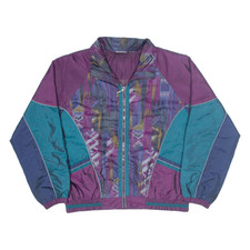 Out Brook Bomber Jacket Purple Crazy Pattern Womens L